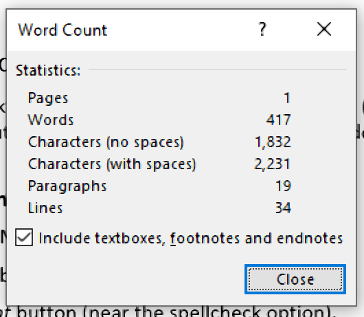 word for mac word count